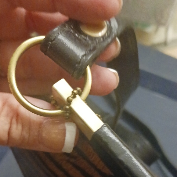 Exotic Brown and Black Crossbody Bag with Gold Clasp - Picture 11 of 12